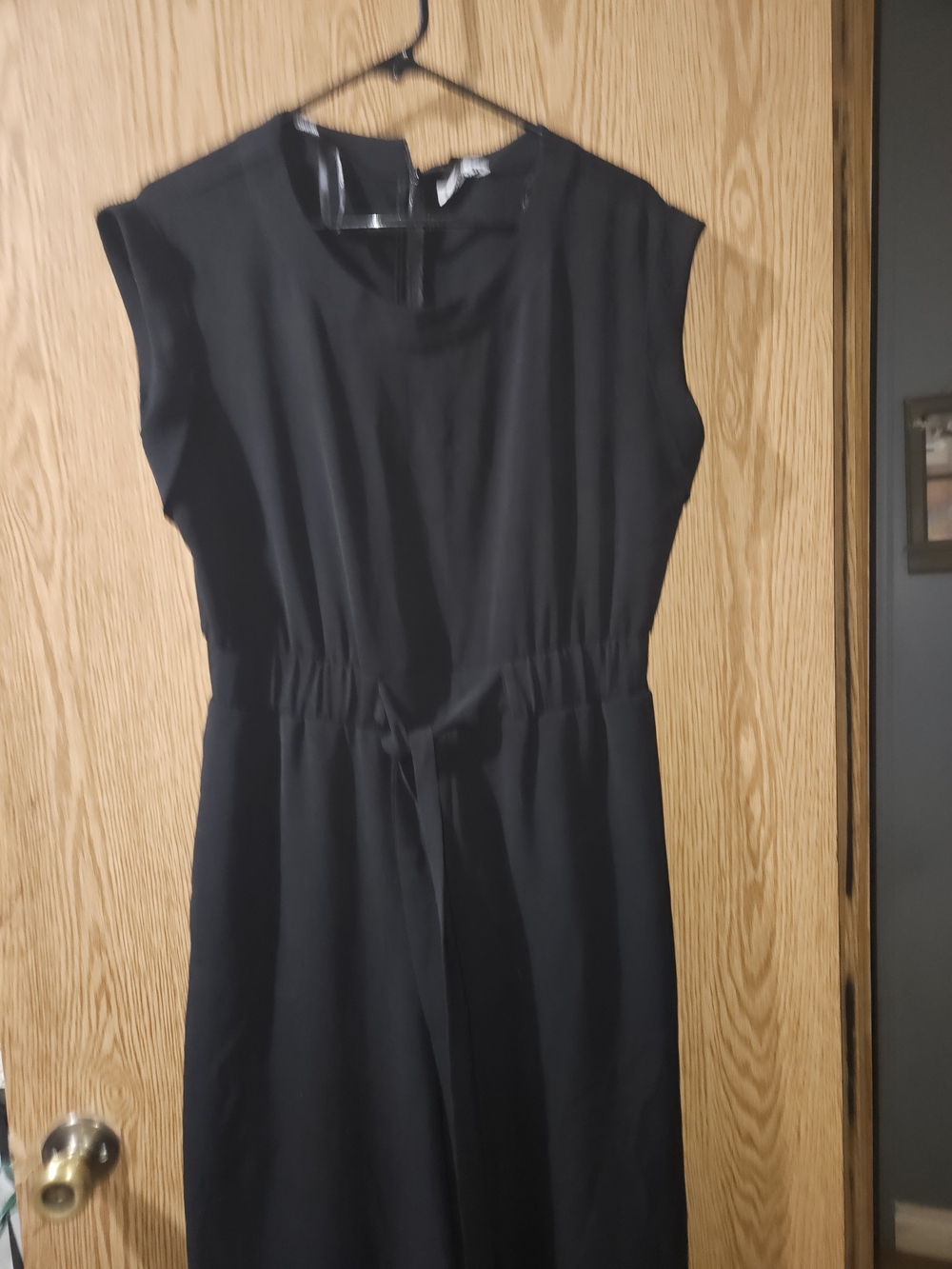 Calvin Klein Black Sleeveless Tie-Waist Wide Leg Romper